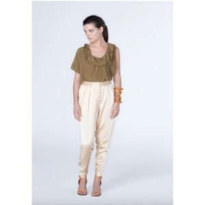Aritzia Wilfred Little Moon Silk Peasant Top